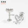 Aretes de Acero Inoxidable Incrustados con Circonia, Temperamento de Alta Gama, Clavos para Hélice Auricular con Forma de Serpiente de Amor, Aretes de Clavo para Labio de Espiral Interno Europeos y Americanos