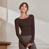Ropa de Yoga Casual Deportiva de Manga Larga Transfronteriza Primavera Sensación Desnuda Blusa Adelgazante Entrenamiento Pilates Fitness Top Ajustado