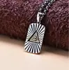 Collar Ojo de Dios de Plata de Ley S925 marca de moda para hombre estilo retro nicho sentido simple estilo europeo y americano calle hip hop colgante hombres