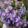 Ramo de Flores Moradas Monet, Flores Artificiales, Estilo Visual Jardín Morandi, Accesorios para Fotos