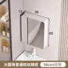 Gabinete de espejo inteligente de aluminio tipo panal curvo con estantes abiertos, almacenamiento de maquillaje para baño montado en la pared con luz y espejo antivaho