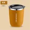 Copo de Água Dupla Camada Anti-Escaldante de Aço Inoxidável 304 com Tampa, Copo de Café para Escritório, Copo Portátil para Montagem em Carro e Uso Externo