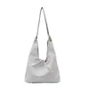 Bolso de hombro versátil de gran capacidad con textura, estilo coreano, de doble cara, para bandolera y tote, 2026