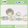 Shangchao Especial Japonés y Coreano Alta Calidad Desechable Blanco Cian Bronceado Platos de Papel Set Fiesta 5789 pulgadas Vajilla