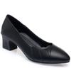 Sapatos femininos de cano baixo e camada única bico fino 2021 Novos sapatos de salto grosso para mamãe Sapatos de couro pequenos de salto médio Sapatos femininos de trabalho de couro macio