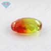 Gema Huagang en forma de huevo, turmalina sintética, piedra desnuda, venta al por mayor, diamante artificial ovalado con gradiente amarillo dorado.