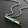 Colgante de Meditación Mindfulness con Cuentas Giratorias para Regular la Respiración Silbato Acero de Titanio Cuadrado Perla Accesorios de Collar para Aliviar la Ansiedad