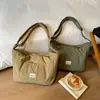 2026 Nova Bolsa Transversal Acolchoada Estilo Japonês Feminina Grande Capacidade Jaqueta de Algodão Bolsa de Ombro Único Leve para o Trabalho Estudante Bolsa Tote