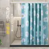 Cortina de Ducha Transfronteriza Personalizada por el Fabricante, Plegable Imitación Lino de Gama Alta Impermeable para Baño, Tamaño Personalizable
