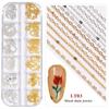 Arte de uñas nueva joyería para uñas ins cadena pequeña 12 cajas oro y plata DIY cadena decorativa para uñas al por mayor