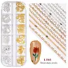 Accesorios Transfronterizos para Uñas Nuevas Cadena Pequeña Estilo Ins 12 Estilos en Caja Oro y Plata Pegatinas Decorativas para Uñas DIY Cadena Metálica