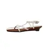 Novedad de Verano Diario de la Isla~Sandalias Romanas Elegantes de Tira Cruzada Francesa con Punta Abierta