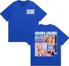 Camiseta Cover de Turnê de Álbum da Cantora Ariana Grande Moda Masculina e Feminina Estética Camiseta de Manga Curta Algodão Casual