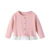 Camiseta Básica de Encaje Patchwork Dulce para Niña, Temporada Primavera y Otoño 2025, Top Versátil de Moda, Estilo Coreano, Tendencia de Ropa Interior