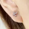 Pendientes de botón de Cruz Noche Estrellada con Circonita, Pendientes de Lujo de Alta Gama para Mujer, Joyería Transfronteriza de Diseño de Nicho