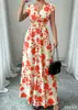 Vestido Largo de Nuevo Estilo 2026 con Cuello en V Francés y Ceñido a la Cintura, Vestido Elegante y Gracioso para Venta Transfronteriza Europea y Americana en Amazon y Aliexpress