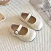 Zapatos Individuales para Niñas con Patrón Tejido Estilo Nuevo Primavera 2026, Zapatos de Princesa Modernos y Elegantes con Hebilla y Suela Suave, Zapatos Pequeños de Cuero para Niños