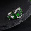 Anillo de mujer con circonita esmeralda europea y americana de Wish AliExpress, joyería creativa, accesorios y regalos.