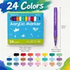 Marcadores acrílicos de punta suave tipo líquido de color, rectos, para estudiantes, bolígrafos de secado rápido para manualidades, bolígrafos de dibujo específicos para estudiantes de arte, que no traspasan
