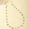 Collar Irregular de Turquesa Azul para Mujer Cadena Clavicular Linda Piedra Natural Nicho Simple Accesorios de Collar de Piedra Natural