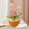 Producto Terminado Transfronterizo 5 Cabezas Color Degradado Muguete Lana Planta Grande en Maceta Adornos de Escritorio Decoración del Hogar Flores Artificiales Regalo de Cumpleaños
