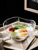 Cuenco de cristal transparente de estilo nórdico para celebridades de Internet, cuenco para ensalada de glaciar, cuenco creativo de forma irregular para el hogar, cuenco para fruta y huevo.