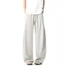 Pantalones Casuales de Color Sólido para Hombres y Mujeres Verano 2025 Pantalones Rectos Sueltos Pantalones Versátiles de Peso Pesado Americanos de Longitud Completa