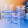 Lancheira, recipiente para levar comida rápida, embalagem descartável redonda para levar, apta para micro-ondas, tigela descartável para almoço, caixa prática para fast food