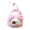 Mini Porta-Moedas de Tricô de Lã, Pingente de Pelúcia de Cachorrinho Cartoon, Bolsa Portátil para Armazenamento de Fio de Fone de Ouvido, Pequeno Presente