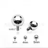 Brincos de Titânio ASTM-F136 com Rosca Externa e Ponta de Bola Redonda, Piercings para Sobrancelha, Piercings para Cartilagem da Orelha, Piercings para Lábio, Pontas de Reposição para Joias de Piercing