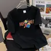 Camiseta de Manga Corta Marca de Moda Camiseta para Hombre Talla Grande para Hombre Holgada Cuello Redondo Estampada Estilo Coreano Top de Moda Ins Comercio Exterior Transfronterizo
