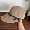 Moda Retro Sombrero de Equitación Primavera Verano Lazo Salida Transpirable Protección Solar Sombra Sombrero de Paja Versátil Gorra Plana Mujer