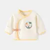 Ropa interior de medio espalda para bebé recién nacido Sin varillas Algodón puro Primavera y Otoño Grulla Estilo Nacional Traje Tang Traje de Monje Top para Bebé Recién Nacido