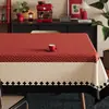 Mantel festivo rojo de Año Nuevo 2026 modelo nuevo, impermeable, a prueba de aceite, lavable, cubierta para mesa de comedor sin esfuerzo, tapete anti-suciedad para mesa de Año Nuevo