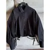 2026 Nuevo Diseño Camisa Corta con Mangas de Murciélago y Ajuste Lateral en la Cintura para Mujer Venta al por Mayor H12FT8651