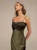 Ropa Popular para Mujer Transfronteriza, Estilo Ins Europeo y Americano Dulce y Fresca Asimétrica Casual Vestido de Encaje
