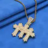 Cuadrado de Hip Hop Transfronterizo Europeo y Americano Mezclado Colgante de Cruz de Circonita Collar Retro Tendencia Masculina Joyería Personalización