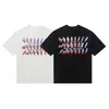 Serie de camisetas casuales de algodón puro de manga corta, unisex, de marca moderna, con tres etiquetas completas, patrón digital transfronterizo Margiela, cuello redondo