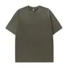 Camiseta de Manga Curta Cor Lisa Transfronteiriça para Homens 2024 Novo Produto Tendência Antiga Manga Curta Atacado Camiseta Lavada Pesada