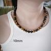 Collar de cuentas de ojo de tigre Maillard, cadena de clavícula de ojo de tigre con hebilla de acero inoxidable, elegante collar de moda de celebridades cibernéticas
