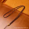 Cordão de Colar Pingente de Jada Cera de Abelha Pingente Trançado Feito à Mão Corda para Pingente Atacado Dourado Areia Acessórios com Mantra das Seis Palavras