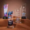 Trofeo de Cristal Personalizado con Grabado de Color Creativo para Reunión Anual, Concurso de Empleado Destacado y Conmemoración de Evento