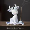Porta incienso de cerámica de ciervo lindo, mascota de té creativa, decoración de escritorio, quemador de incienso para el hogar, soporte para varillas de incienso, adorno