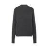 Suéter Top de Punto Acanalado de Cuello Redondo, Holgado, Casual, Color Sólido, Minimalista TR