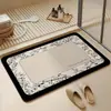 Alfombrilla de Baño Transfronteriza, Alfombrilla de Baño Absorbente de Agua Antideslizante, Alfombrilla de Tierra de Diatomeas para Puerta de Inodoro, Alfombrilla de Piso Fácil de Limpiar de Secado Rápido