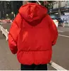 Jaqueta Pão Acolchoada de Algodão Oversize com Capuz Color Sólida Funcional Versátil para Outono e Inverno para Homens e Mulheres