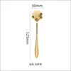 Aço inoxidável cabo longo louça criativa flor japonesa colher colher para misturar café presente manual terno atacado de fábrica