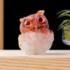 Venta al por mayor transfronteriza grava de cristal natural resina búho manualidades para escritorio en casa adornos de muñeca animal