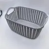 Cesta de almacenamiento de imitación de ratán para escritorio, caja de snacks, cesta de almacenamiento de plástico para sala de estar, baño, cocina, artículos varios, caja de almacenamiento rectangular