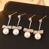 Pendientes Elegantes de Alto Nivel Estilo Corte Francés con Incrustaciones de Cobre y Circonita Perla, Pendientes Vintage Nobles y Elegantes Estilo Hepburn